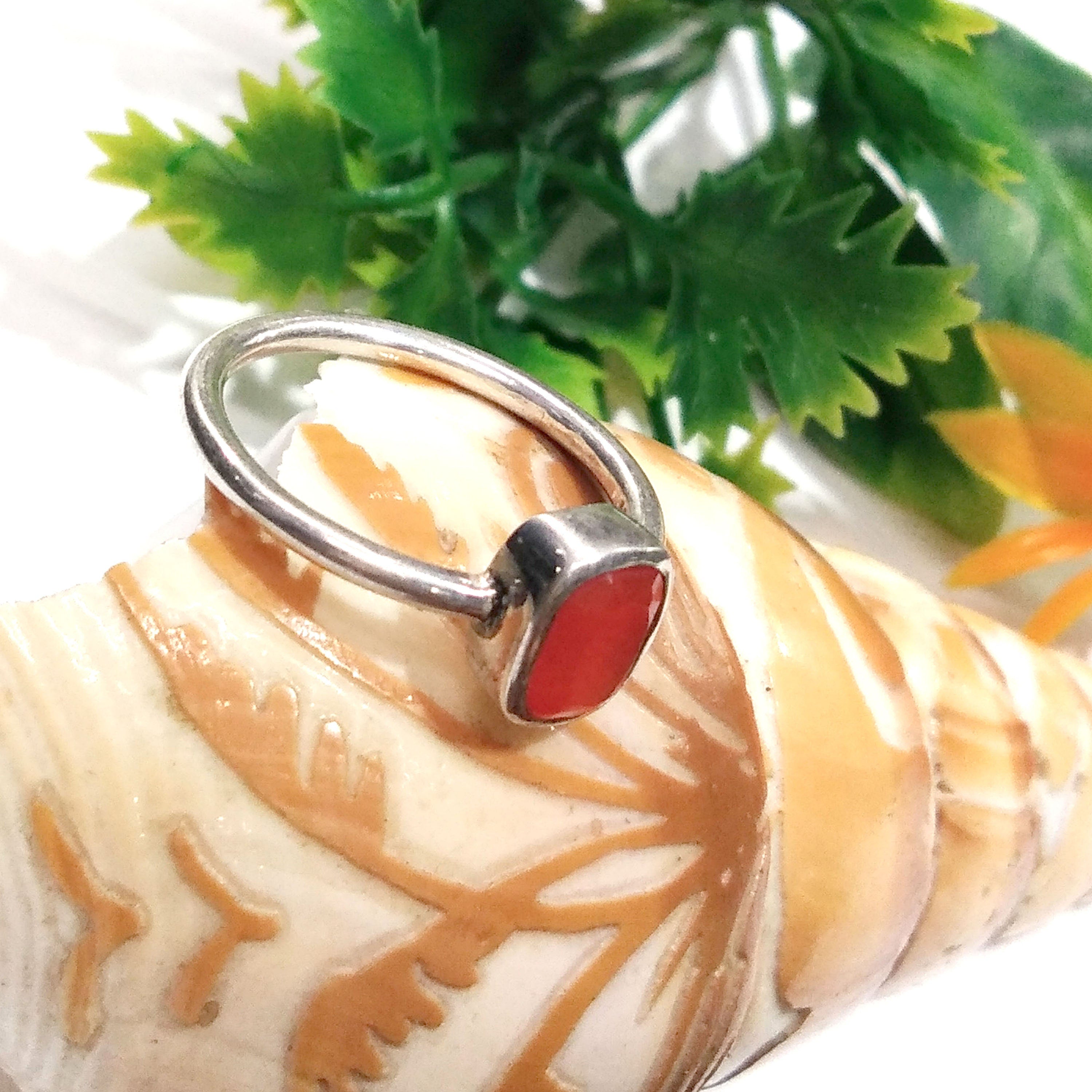 Natural Caroline Gemstone Ring, 925 Solid Starling Silver Ring, Jewelry Stone Size 7x6 mm Orange Caroline Ring Stone, Gift Birthday Ring